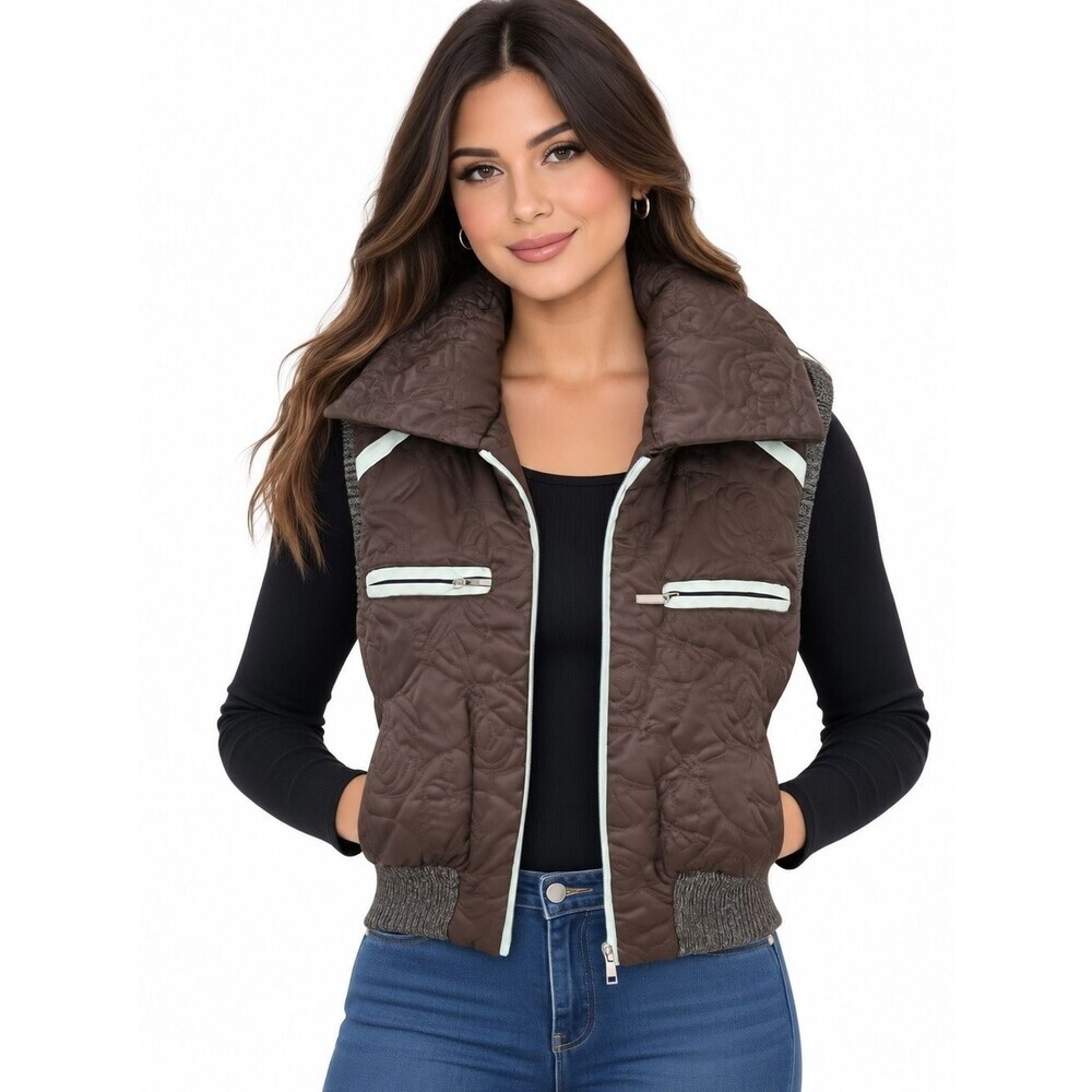 Vintage Gazoz Brown Quilted Puffer Vest